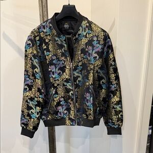 Men's Black Floral Embroidered Jacket